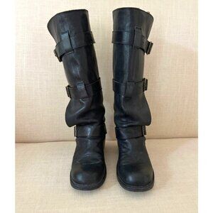 Fiorentini + Baker 3 Buckle Leather Boots Black 38 (US 7.5 or 8)